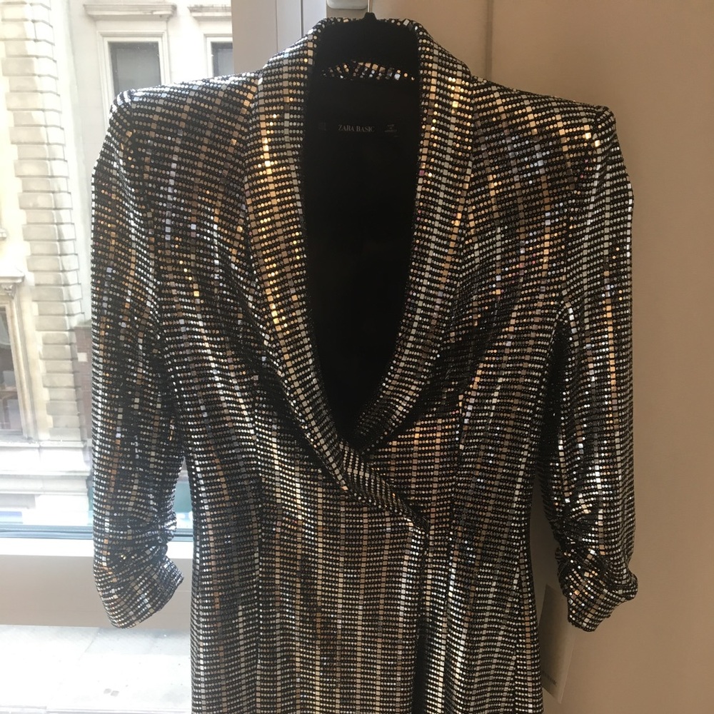 Zara metallic blazer dress